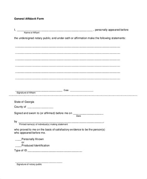 Free Affidavit Form Template Ewriting