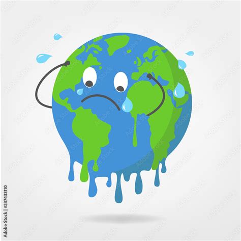 World Illustration Global Warming Climate Change Vector Graphic