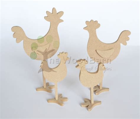 Free Standing Craft Shape Mdf Wooden Chickens Crafts Chickens