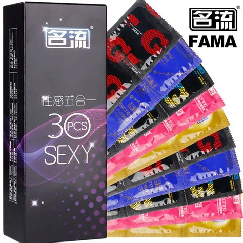 personage hot sale 30 pcs 5 types penis sleeve natural latex condom contraception condoms for