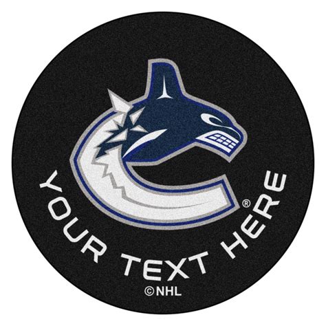 fanmats vancouver canucks personalized hockey puck mat