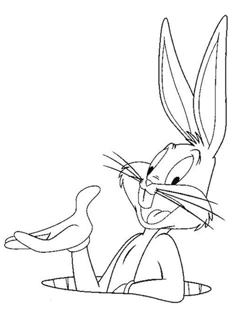Bugs Bunny With Carrot Coloring Pages