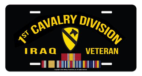 1st Cavalry Division Iraq Veteran License Plate Iraq Veteran License