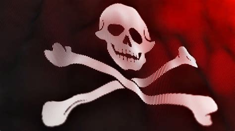 ☠ Waving Jolly Roger Pirate Flag Skull And Crossbones Background