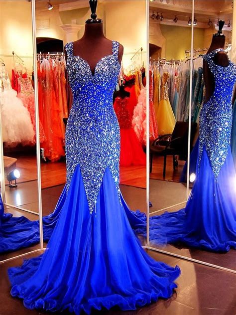 See more ideas about blue evening dresses, evening dresses, dresses. Sparkly Mermaid Sweetheart Open Back Royal Blue Tulle ...