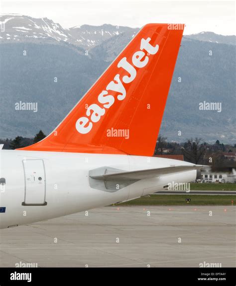 Easyjet Tail Fin A319 Aircraft Tail Fin With Logo Stock Photo Alamy