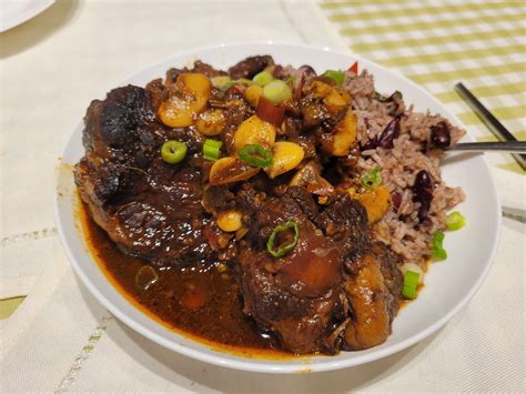 jamaican oxtail with rice and peas dining and cooking