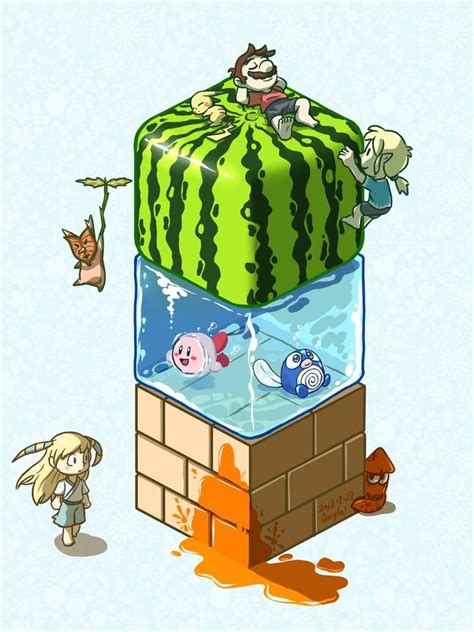 Watermelon Cube By Angle 007 On Deviantart Super Mario Art Super