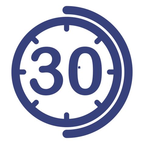 30 Minutes Clock Icon Transparent Png And Svg Vector File
