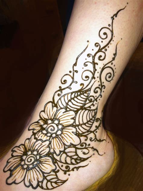 Henna Flowered Ankle Henna Tattoo Foot Hena Tattoo Henna Mehndi Foot Tattoos Mehendi Tattoo
