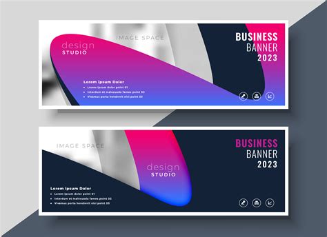 Vibrant Modern Business Banners With Image Space Download Free Vector
