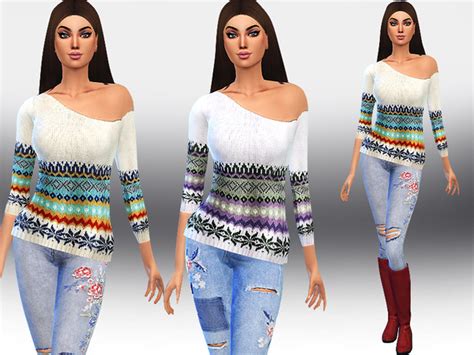Winter Casual Sweaters By Saliwa At Tsr Sims 4 Updates