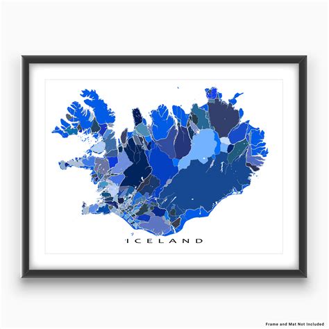 Iceland Map Print 16 X 20 Inch 4064 X 508 Mm