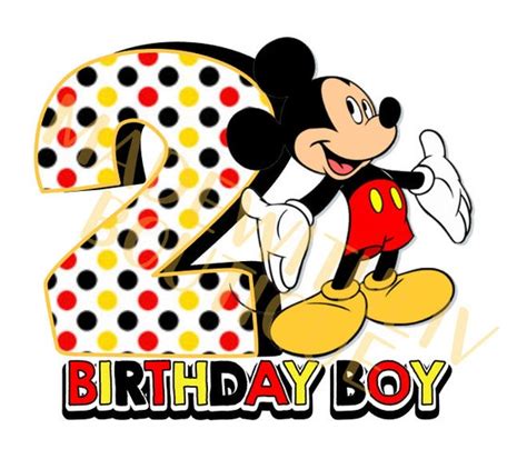 Printable Mickey 2nd Birthday Digital File Png Jpeg Etsy