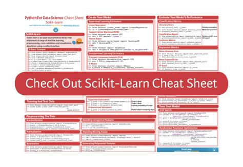 Scikit Learn Cheat Sheet Python Machine Learning Datacamp