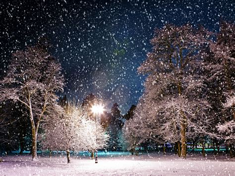 Snowy Night Background Hd Wallpapers Blog