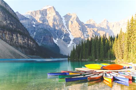 Canoeing In Moraine Lake Banff National Park The