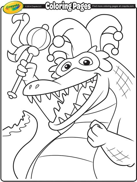 Lots of free coloring pages and original craft projects, crochet and knitting patterns, printable boxes, cards, and recipes. Mardi Gras Alligator Coloring Page | crayola.com