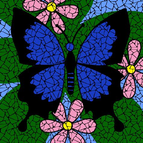 Butterfly Mosaic Art Artwork