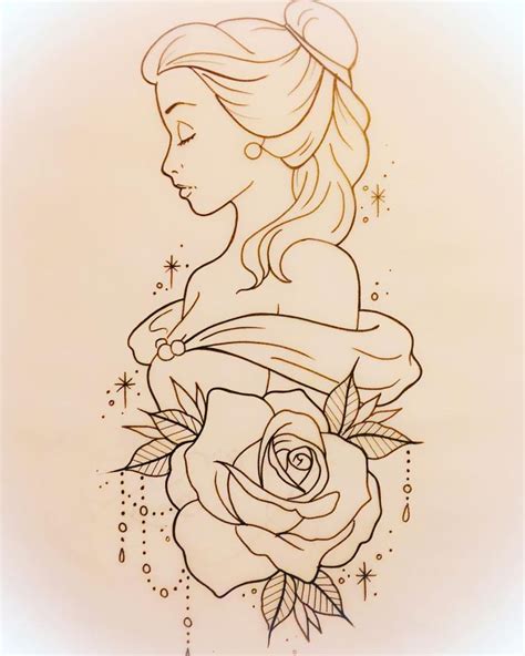 Nice Disney Tattoo Available Design Belle Beautyandthebeast