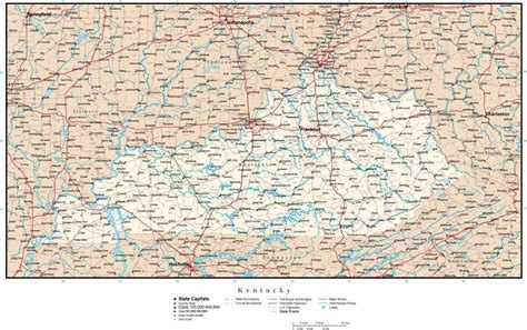 Kentucky Map In Adobe Illustrator Vector Format