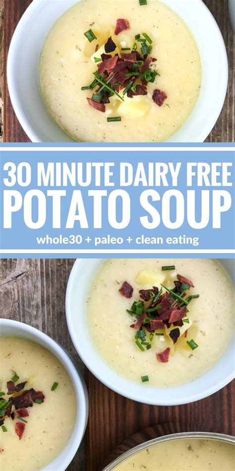 Russet potatoes are ideal for this recipe however yukon. 30 Minute Dairy Free Potato Soup | Recipe | Dairy free ...
