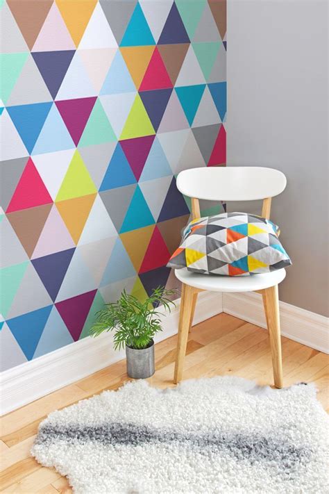 If You Love Geometric Prints Youll Love This Colourful Wallpaper