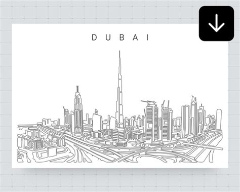 Dubai Skyline Svg As Digital Download Dubai Art Print Svg Etsy