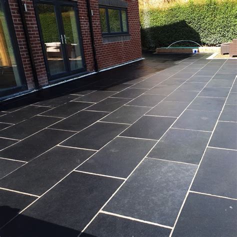 Black Limestone Paving Slabs Sawn Midnight 900 X 600 22mm £1899m2