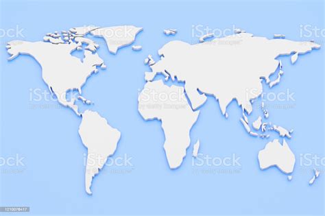 Ilustración De 3d Render Mapa Del Mundo Continentes Blancos Sobre Un