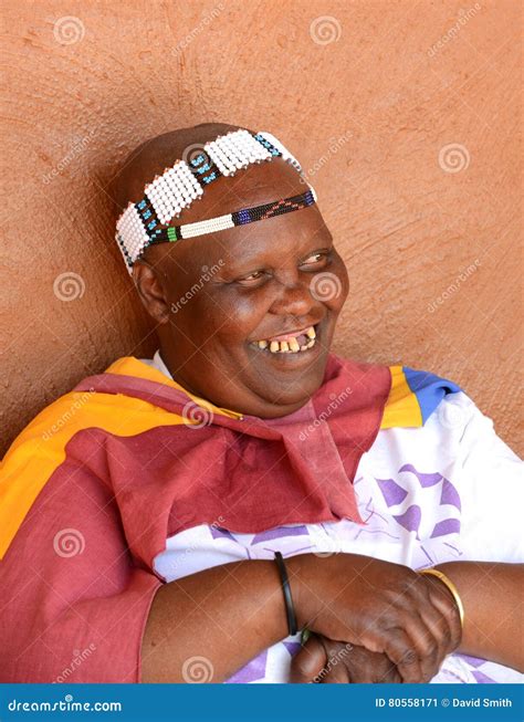 Unidentified Ndebele Tribe Woman Wearing Her Traditional Tribal Clothing Editorial Photo