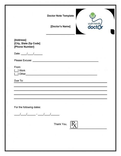Free Printable Dr Notes For Work