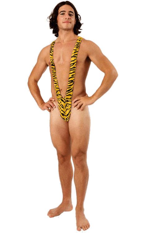 Orion kostymer mens Tiger Print Borat mankini Thong stag göra fancy