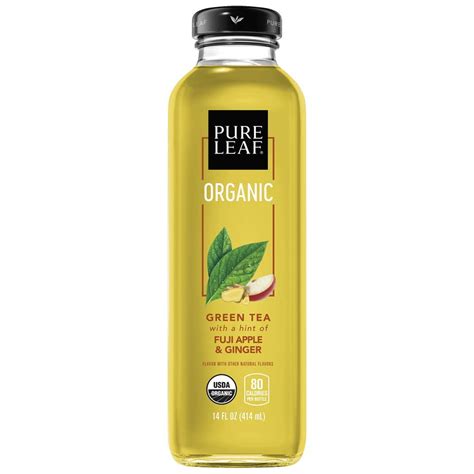 Pure Leaf Organic Iced Tea Fuji Apple And Ginger 14 Oz Bottles Pack