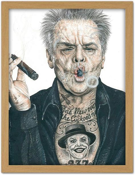 Jack Nicholson Tattoo Inked Ikons Wayne Maguire Artwork Framed Wall Art Print 18x24