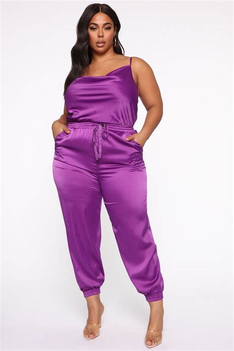 Got It Going On Satin Jumpsuit Purple Satin Jumpsuit Jumpsuit Fashion