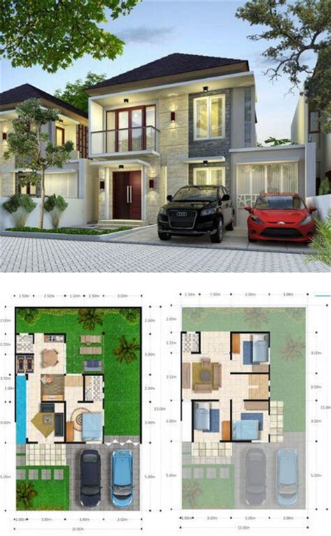 Dari berbagai jenis rumah minimalis memang rumah 1 lantai yang paling diminati di indonesia. Denah Rumah 2 Lantai Model 2018: Denah Rumah 6x10 2 Lantai