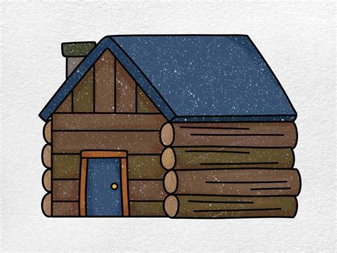 How To Draw A Log Cabin Art For Kids Hub