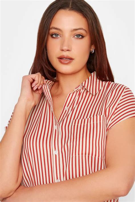 Lts Tall Womens Red Stripe Print Shirt Long Tall Sally