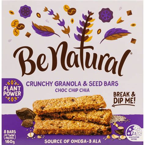 Be Natural Choc Chip Chia Granola 8 Pack Woolworths