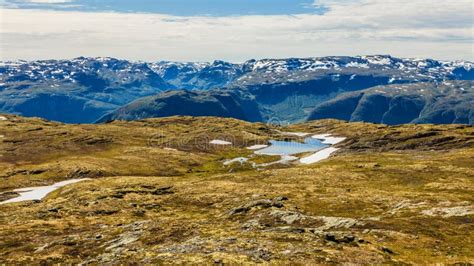 Mountains Landscape Norwegian Scenic Route Aurlandsfjellet Stock Image