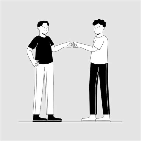 Premium Vector Fist Bump Gesture Two Friend Cartoon