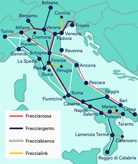 Italy Rail Map Train Routes In Italy Secretmuseum