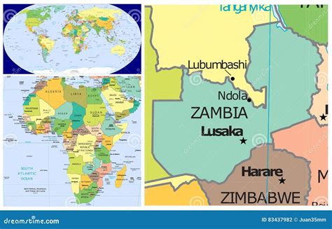 Zambia And World Stock Illustration Illustration Of Africa 83437982