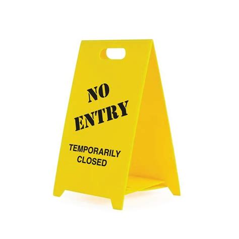 No Entry Temporarily Closed Warning Board 510mm X 310mm Seton