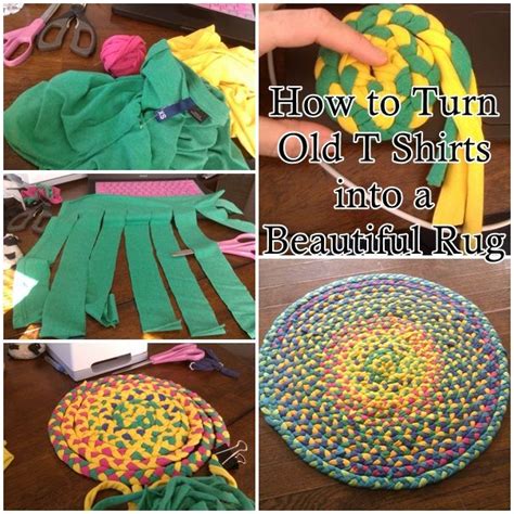 How To Turn Old T Shirts Into A Beautiful Rug Old T Shirts Beautiful
