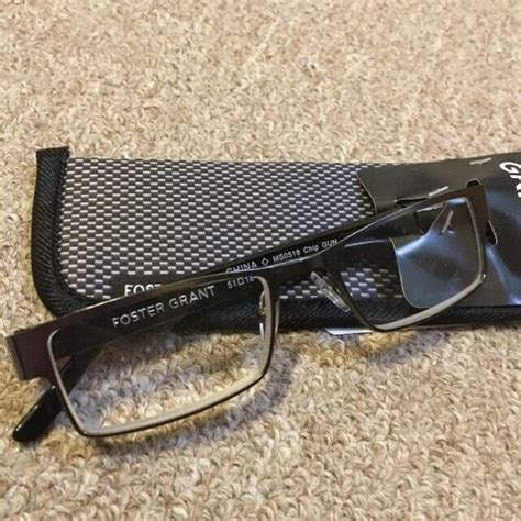 1 25 foster grant chip gun metal professional reading glasses black stems case ebay