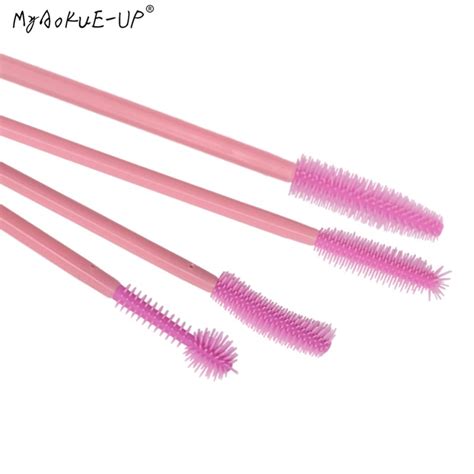 200pcslot Full Pink Silicone Brush Eyelash Brush For Eyelash Extension