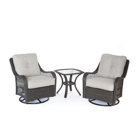 Hanover Orleans 3 Piece Patio Conversation Set With Silver Cushions In
