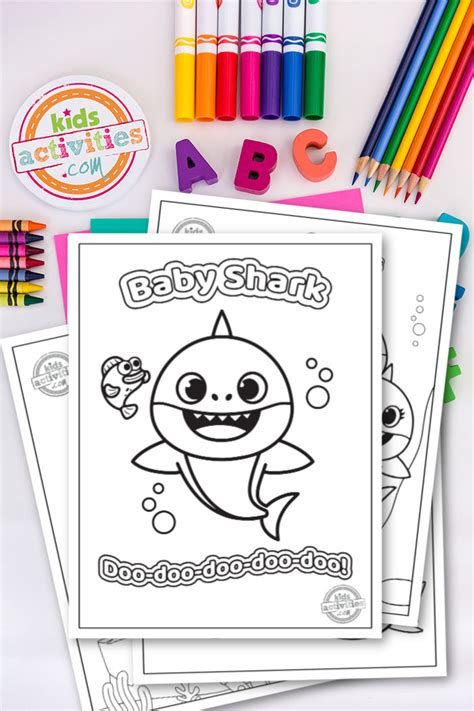 Shark coloring book for adults vector stock vector. Baby Shark Coloring Pages | Free Download For Kids